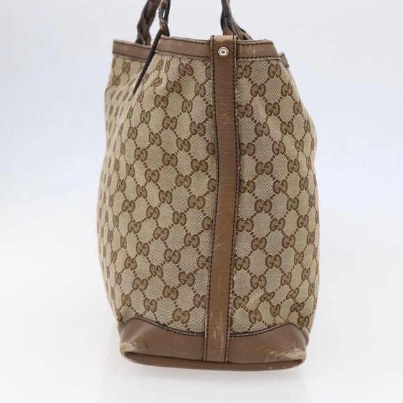 GUCCI GG Canvas Tote Bag Beige Auth 146146 - Picture 6 of 16
